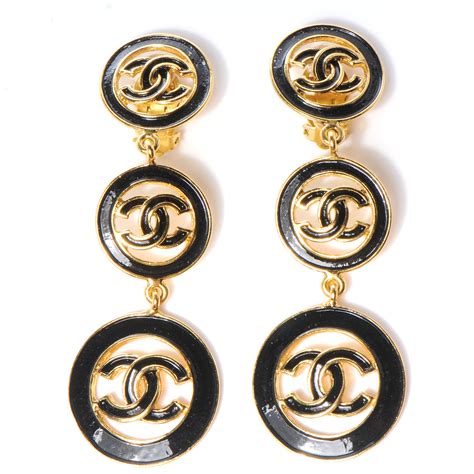 chanel written earrings|Chanel earrings fashionphile.